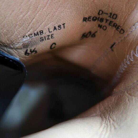 Justin Boots Women 6.5 Diamond J Lace Western Leather Black Classic Kiltie Retro - Picture 15 of 16